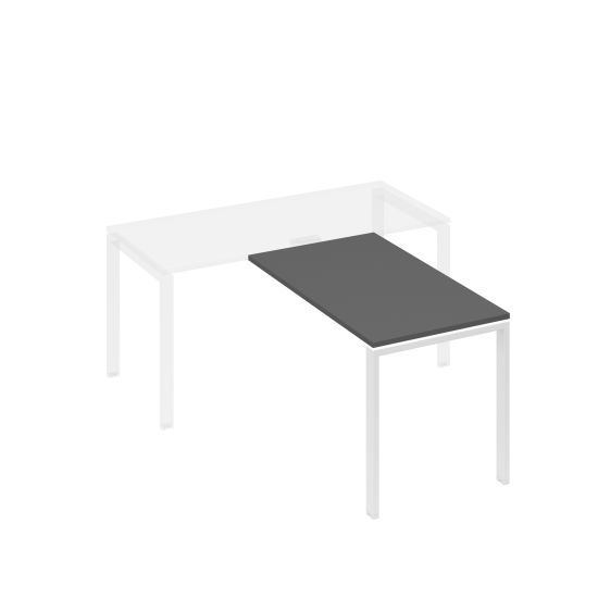 Брифинг-приставка на металлокаркасе UNO антрацит премиум / металлокаркас белый