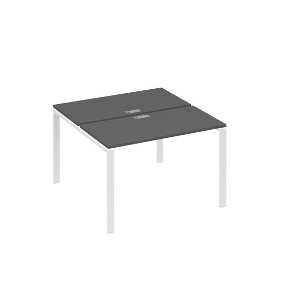 Станция 2х120 рабочая с металлокаркасом UNO антрацит премиум / металлокаркас белый
