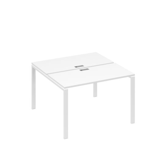 Станция 2х120 рабочая с металлокаркасом UNO белый премиум / металлокаркас белый