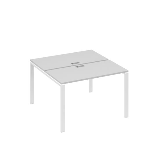 Станция 2х120 рабочая с металлокаркасом UNO серый / металлокаркас белый
