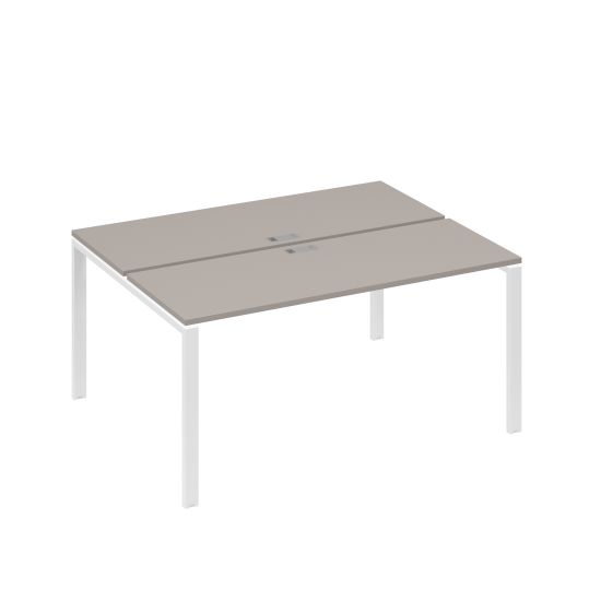 Станция (2х160) рабочая с опорами UNO мокко премиум / металлокаркас белый