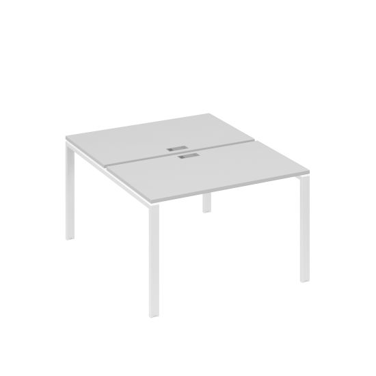 Рабочая станция на металлокаркасе UNO (2х120) серый / металлокаркас белый