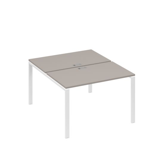 Рабочая станция на металлокаркасе UNO (2х120) мокко премиум / металлокаркас белый