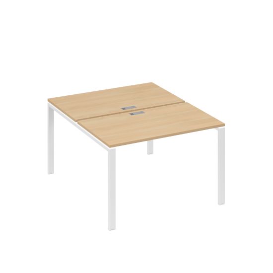 Рабочая станция на металлокаркасе UNO (2х120) натуральный дуб / металлокаркас белый
