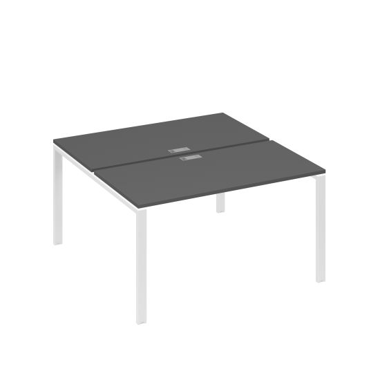 Рабочая станция на металлокаркасе UNO (2х140) антрацит премиум / металлокаркас белый