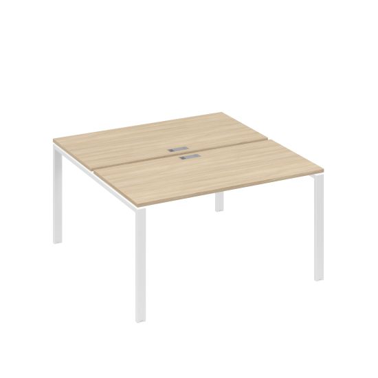 Рабочая станция на металлокаркасе UNO (2х140) дуб скандинавский / металлокаркас белый