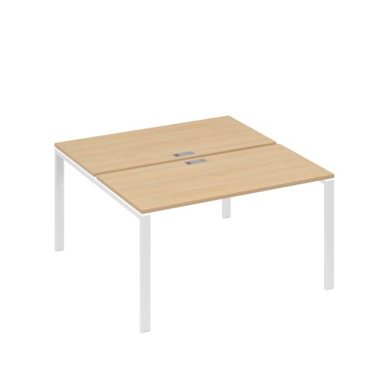 Рабочая станция на металлокаркасе UNO (2х140) натуральный дуб / металлокаркас белый