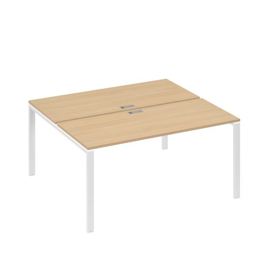 Рабочая станция на металлокаркасе UNO (2х160) натуральный дуб / металлокаркас белый