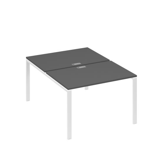 Станция рабочая 2х120 на металлокаркасе UNO антрацит премиум / металлокаркас белый