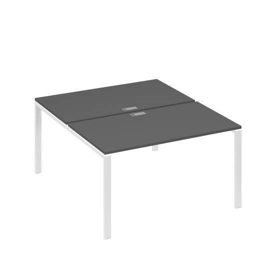 Станция рабочая на металлокаркасе UNO 2х140 антрацит премиум / металлокаркас белый