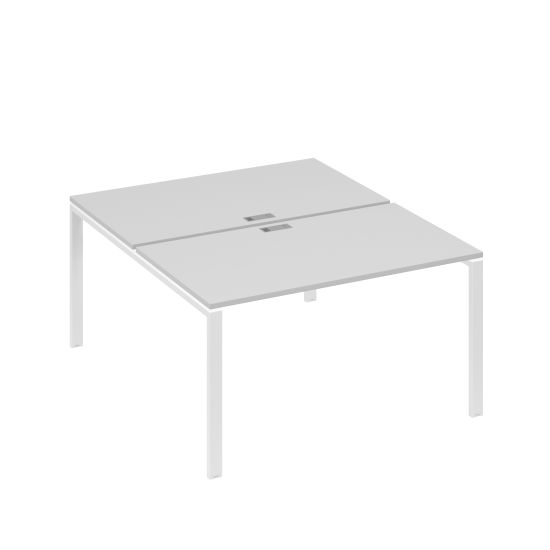 Станция рабочая на металлокаркасе UNO 2х140 серый / металлокаркас белый