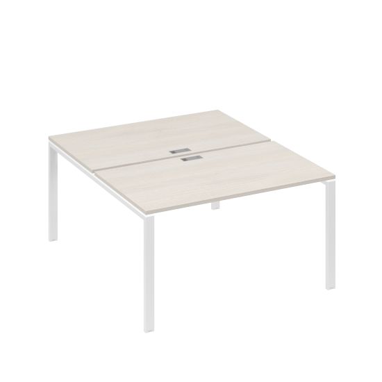 Станция рабочая на металлокаркасе UNO 2х140 дуб / металлокаркас белый