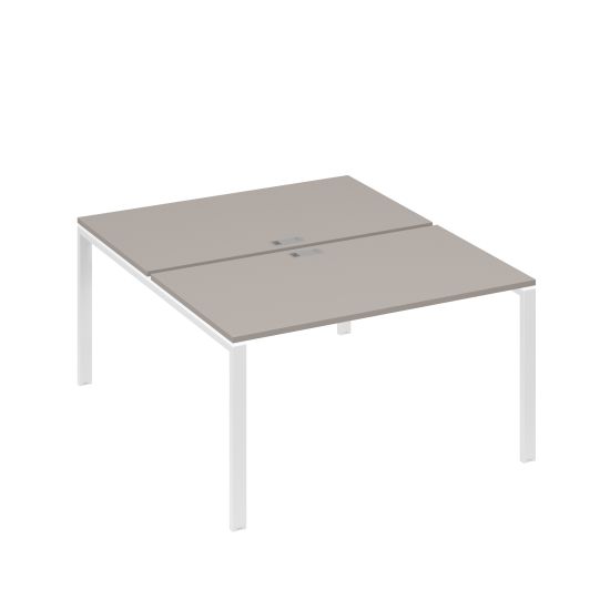 Станция рабочая на металлокаркасе UNO 2х140 мокко премиум / металлокаркас белый