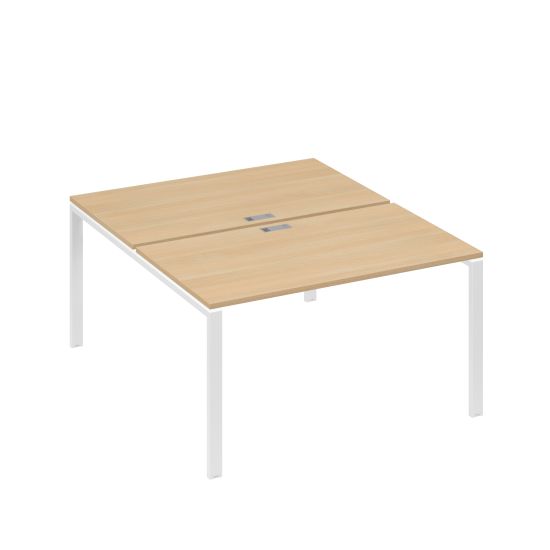Станция рабочая на металлокаркасе UNO 2х140 натуральный дуб / металлокаркас белый