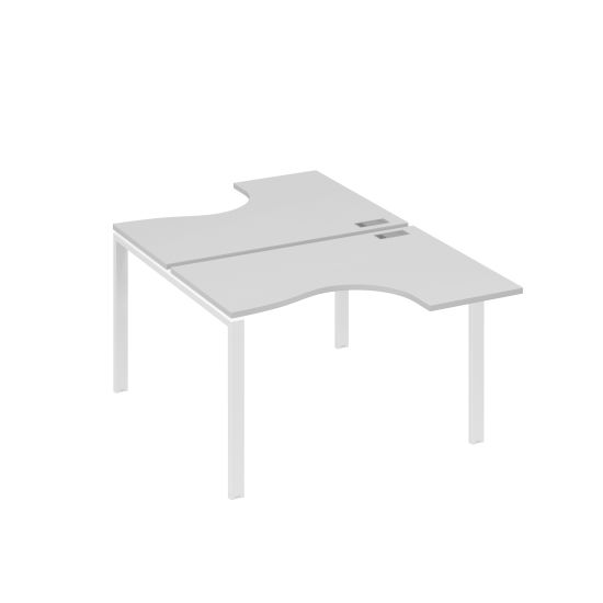 Рабочая станция опоры UNO столы (2х120) Классика серый / металлокаркас белый