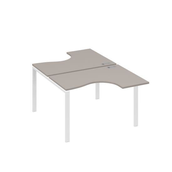 Рабочая станция опоры UNO столы (2х120) Классика мокко премиум / металлокаркас белый