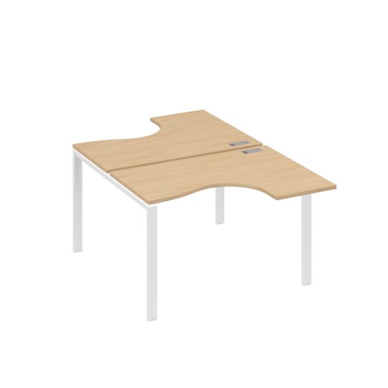 Рабочая станция опоры UNO столы (2х120) Классика натуральный дуб / металлокаркас белый