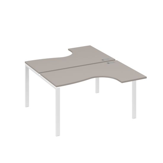 Рабочая станция (2х140) опоры UNO столы Классика мокко премиум / металлокаркас белый