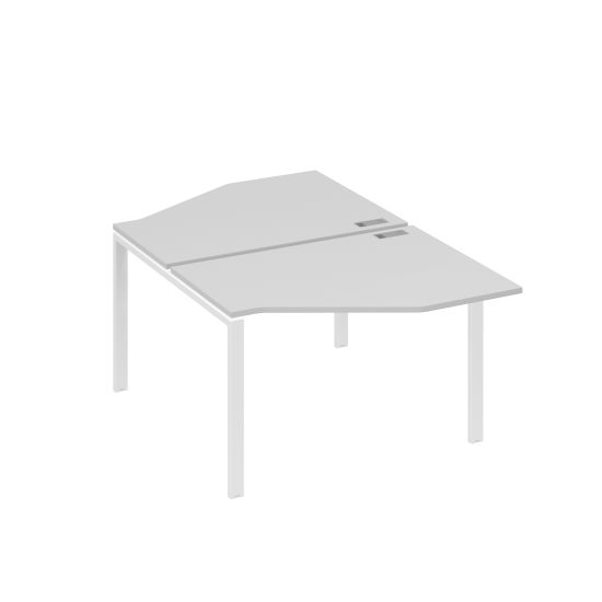 Рабочая станция опоры UNO со столами Техно (2х120) серый / металлокаркас белый
