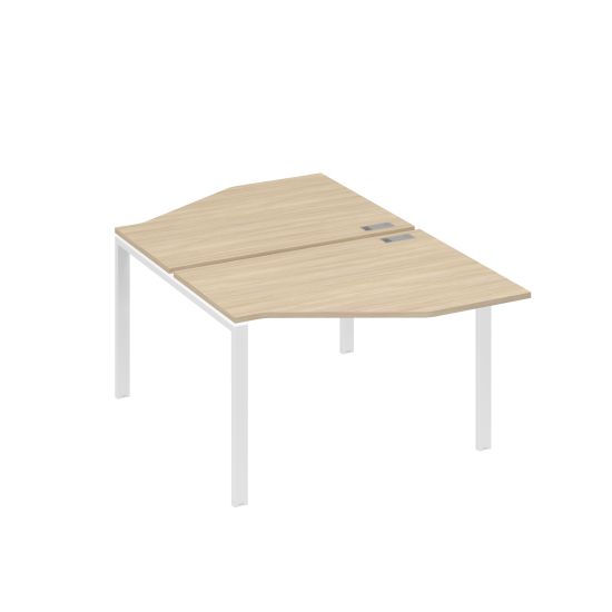 Рабочая станция опоры UNO со столами Техно (2х120) дуб скандинавский / металлокаркас белый