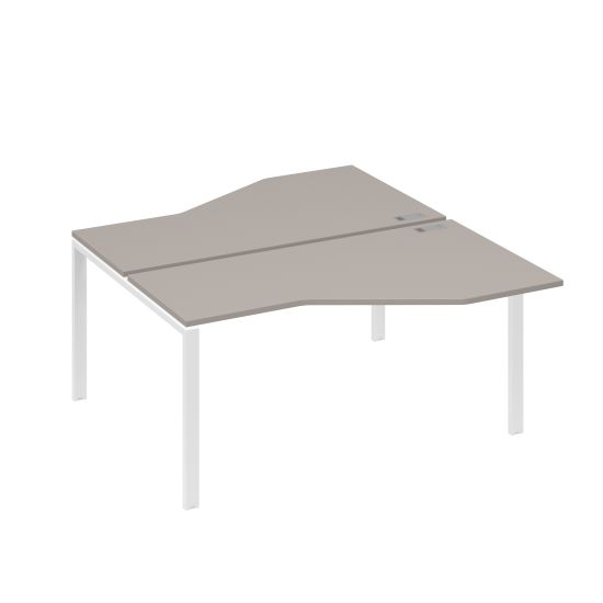 Рабочая станция со столами (2х160) Техно на каркасе UNO мокко премиум / металлокаркас белый
