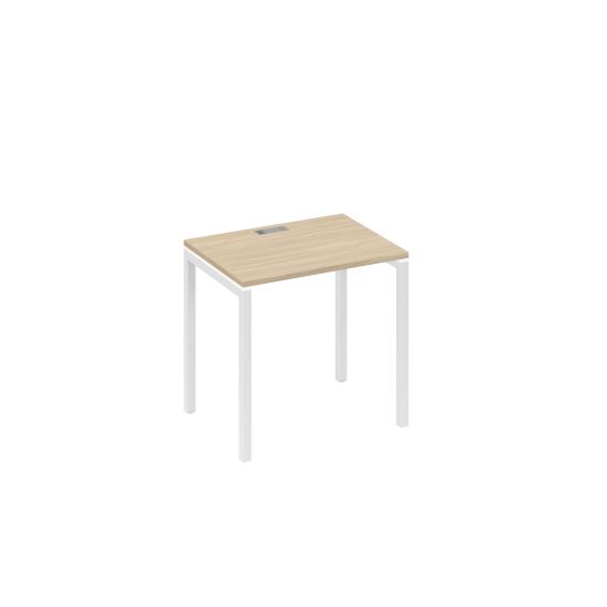 Стол письменный на металлокаркасе DUE дуб скандинавский / металлокаркас белый