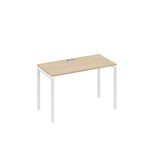 Стол письменный на металлокаркасе DUE дуб скандинавский / металлокаркас белый