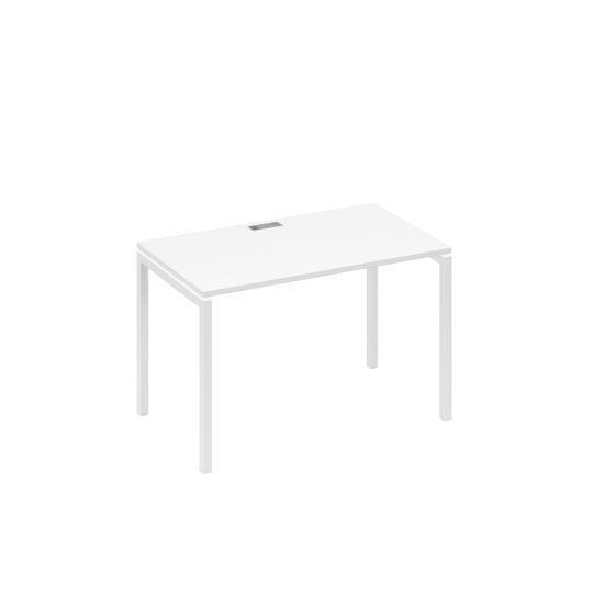 Стол письменный на металлокаркасе DUE белый премиум / металлокаркас белый