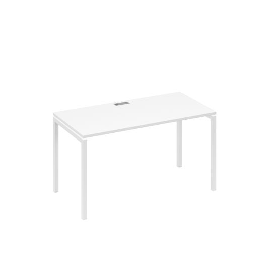 Стол 140x70 письменный на каркасе DUE белый премиум / металлокаркас белый