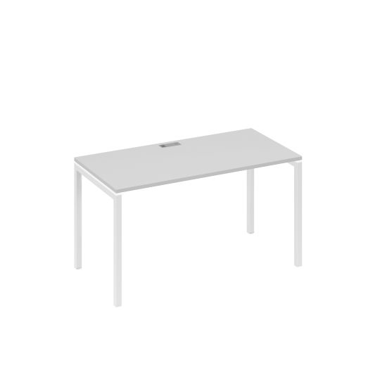 Стол 140x70 письменный на каркасе DUE серый / металлокаркас белый