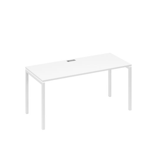 Стол письменный на металлокаркасе DUE белый премиум / металлокаркас белый