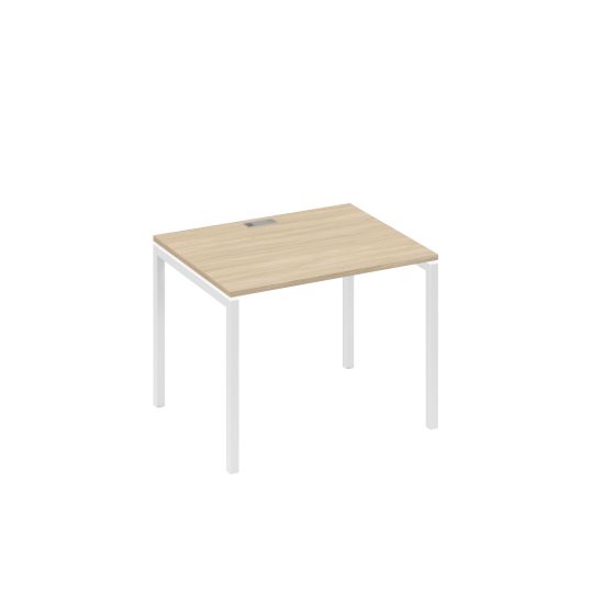 Стол письменный на металлокаркасе DUE дуб скандинавский / металлокаркас белый