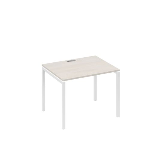 Стол письменный на металлокаркасе DUE дуб / металлокаркас белый