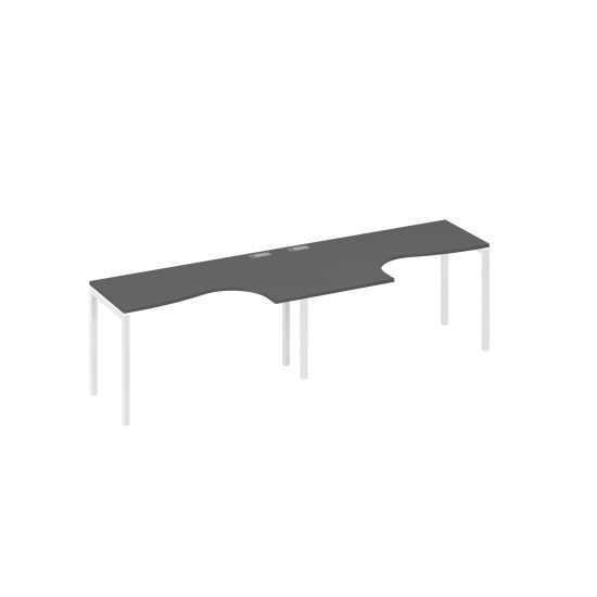 Рабочая станция Классика каркас DUE (2х140) антрацит премиум / металлокаркас белый