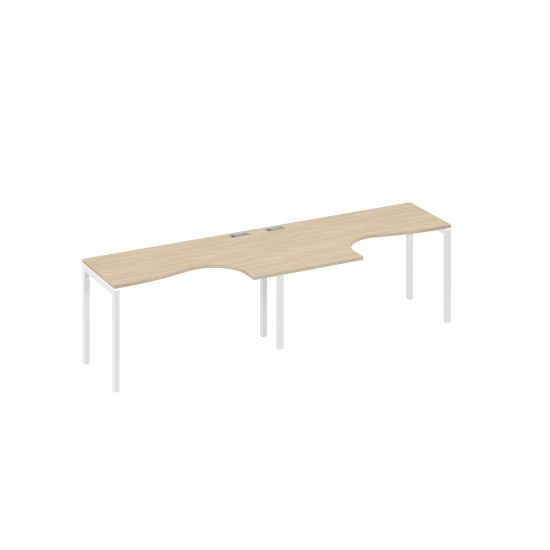 Рабочая станция Классика каркас DUE (2х140) дуб скандинавский / металлокаркас белый