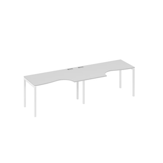 Рабочая станция металлокаркас DUE столы (2х140) Классика серый / металлокаркас белый
