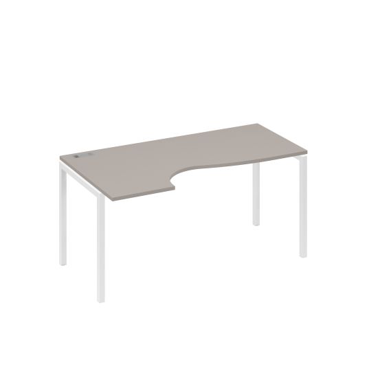Стол эргономичный левый Классика на металлокаркасе DUE мокко премиум / металлокаркас белый