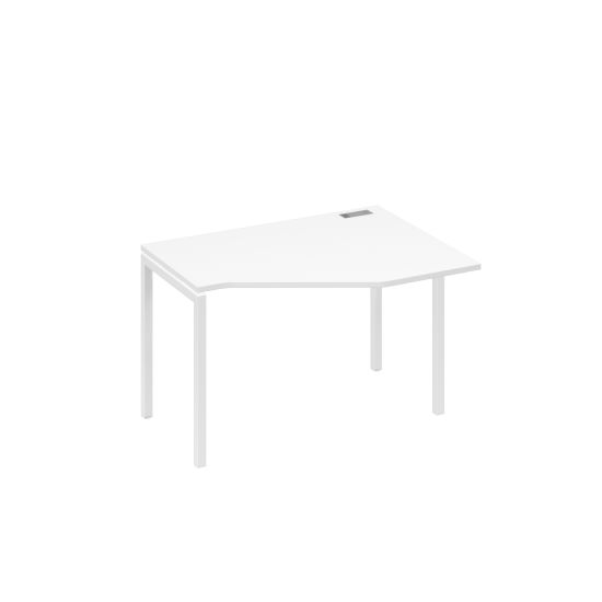 Стол правый Техно эргономичный на металлокаркасе DUE белый премиум / металлокаркас белый