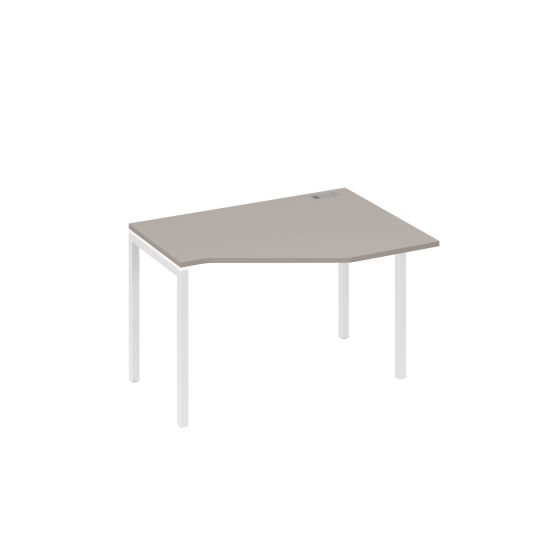 Стол правый Техно эргономичный на металлокаркасе DUE мокко премиум / металлокаркас белый