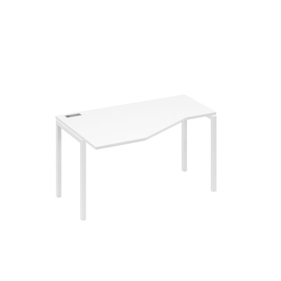 Стол левый Технона металлокаркасе DUE эргономичный белый премиум / металлокаркас белый