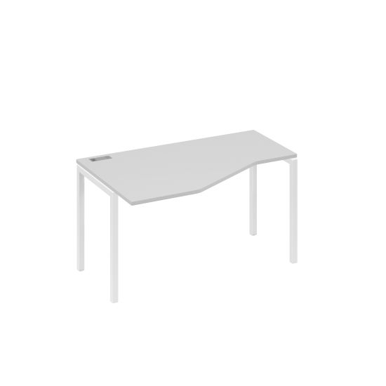 Стол левый Технона металлокаркасе DUE эргономичный серый / металлокаркас белый