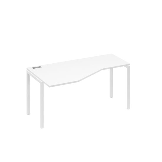 Стол эргономичный левый Технона металлокаркасе DUE белый премиум / металлокаркас белый