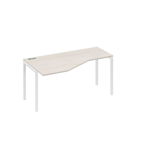 Стол эргономичный левый Технона металлокаркасе DUE дуб / металлокаркас белый