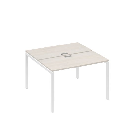 Рабочая станция с опорами DUE (2х120) дуб / металлокаркас белый