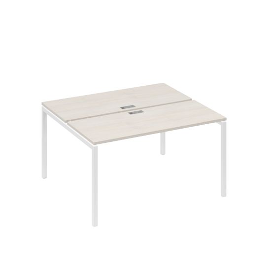 Рабочая станция на опорах DUE (2х140) дуб / металлокаркас белый