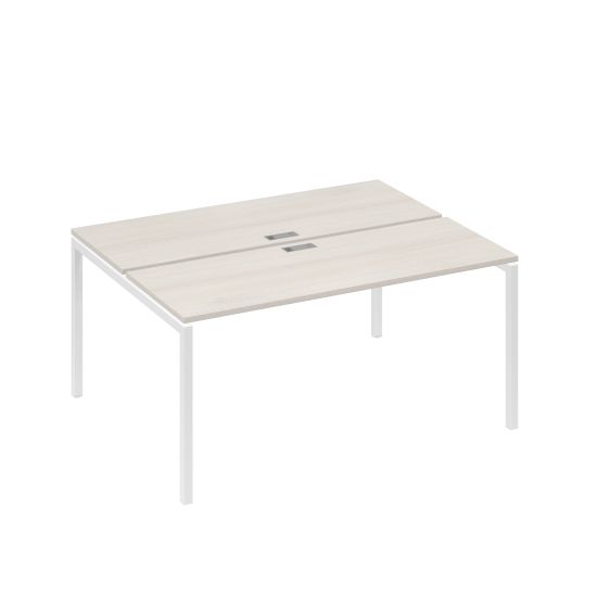 Рабочая станция 2х160 на опорах DUE дуб / металлокаркас белый