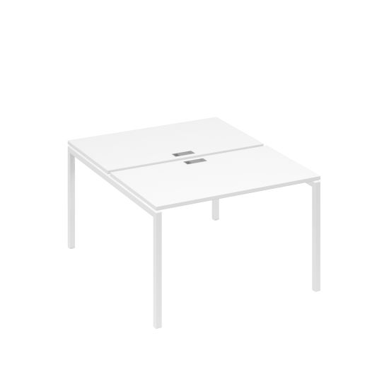 Рабочая станция на металлокаркасе DUE (2х120) белый премиум / металлокаркас белый