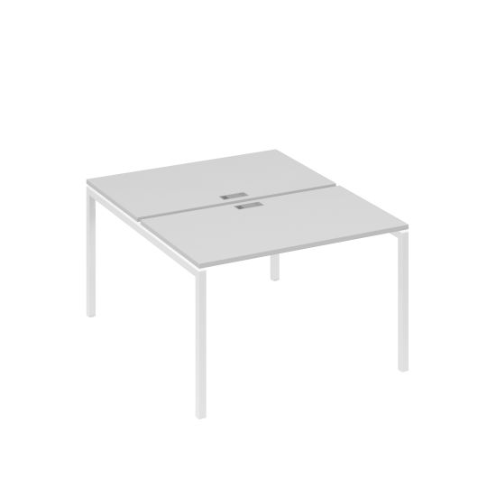 Рабочая станция на металлокаркасе DUE (2х120) серый / металлокаркас белый