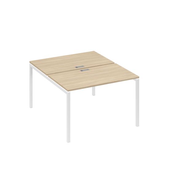 Рабочая станция на металлокаркасе DUE (2х120) дуб скандинавский / металлокаркас белый