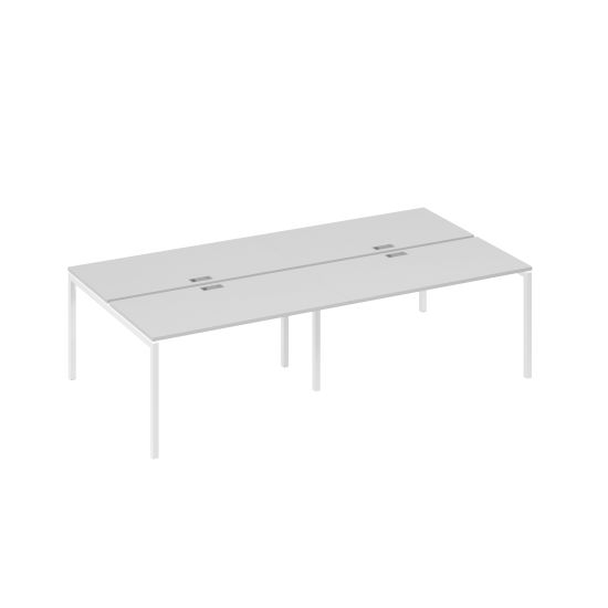 Станция рабочая на металлокаркасе DUE 4х140 серый / металлокаркас белый